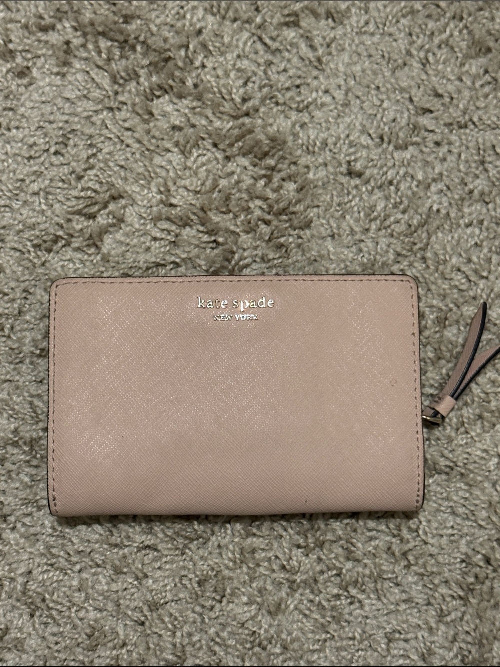 kate spade Pink Saffiano Zip Around Wallet